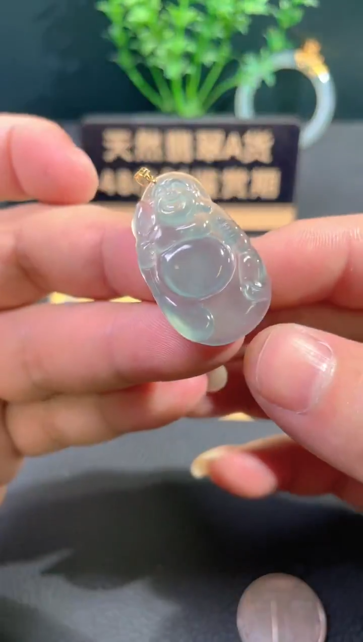 颈饰18K金镶嵌翡翠翡翠