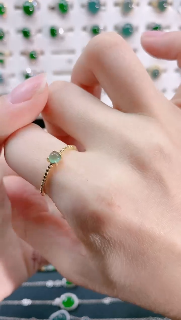 【闪购商品】翡翠戒指银S925镶嵌天然翡翠