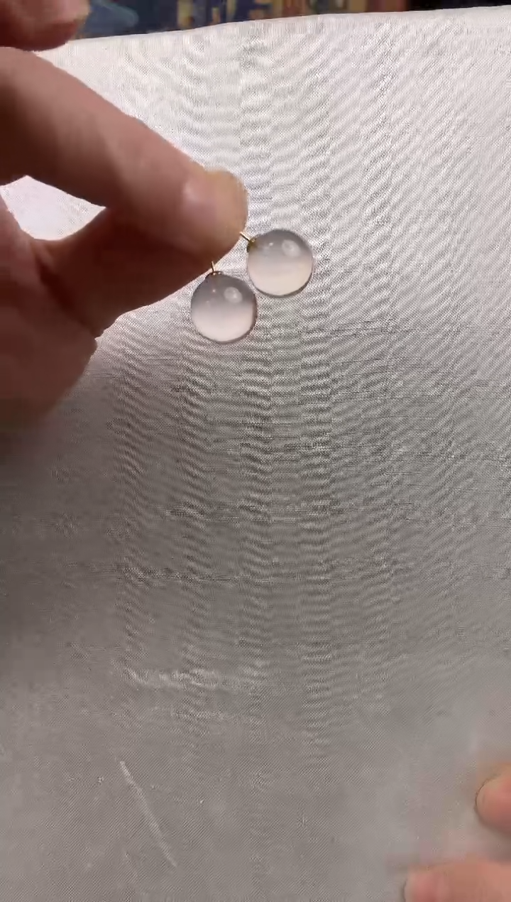 18K金镶嵌耳钉水晶天然