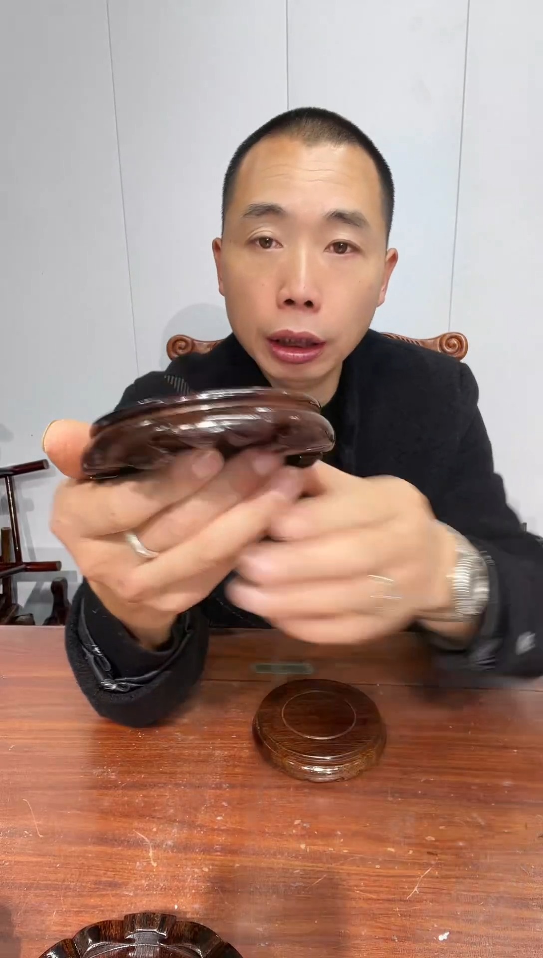 木买一送一非花整木黑圆11*12*2.6