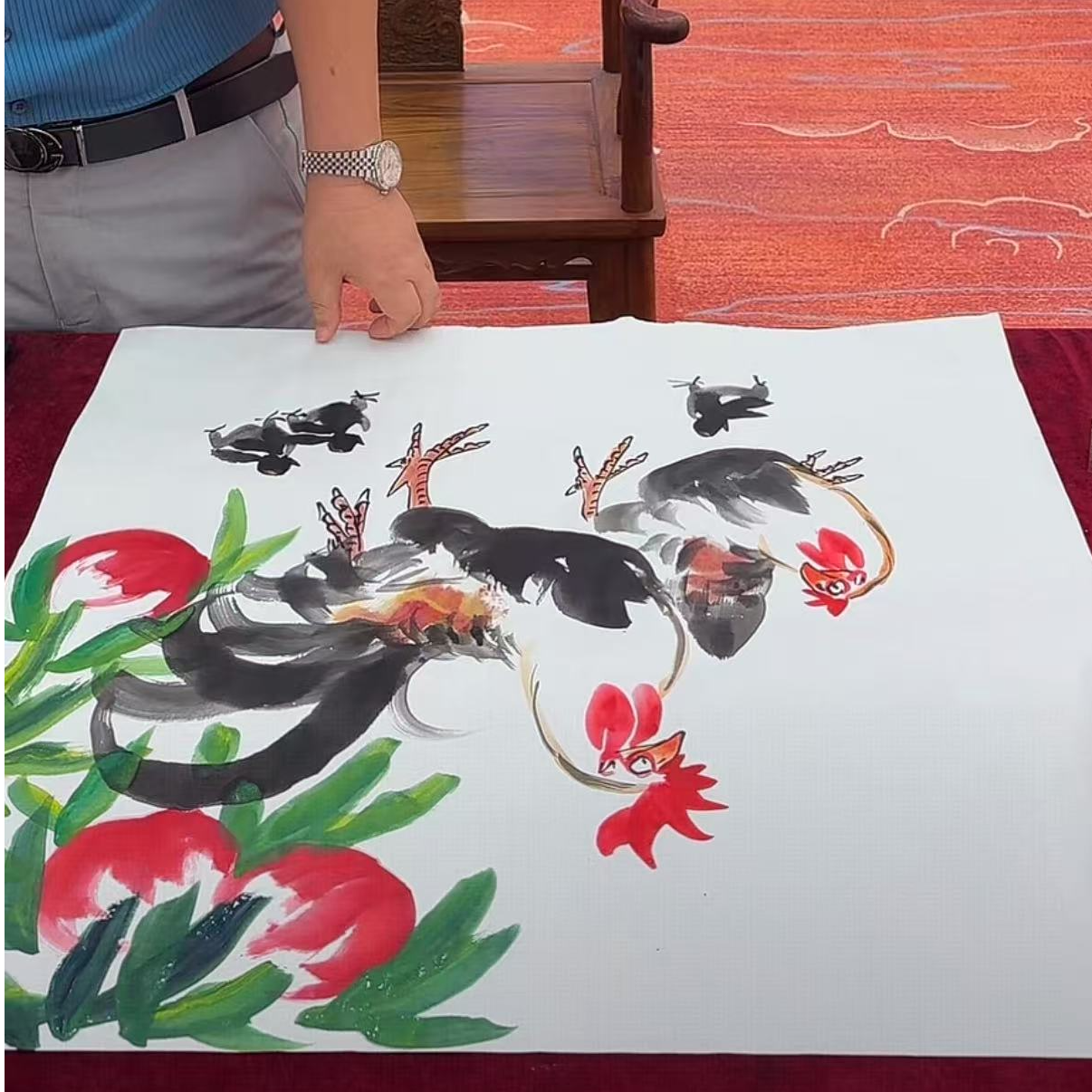 橱窗展示/大志美术馆/崔晓军老师/宣纸国画/带证书