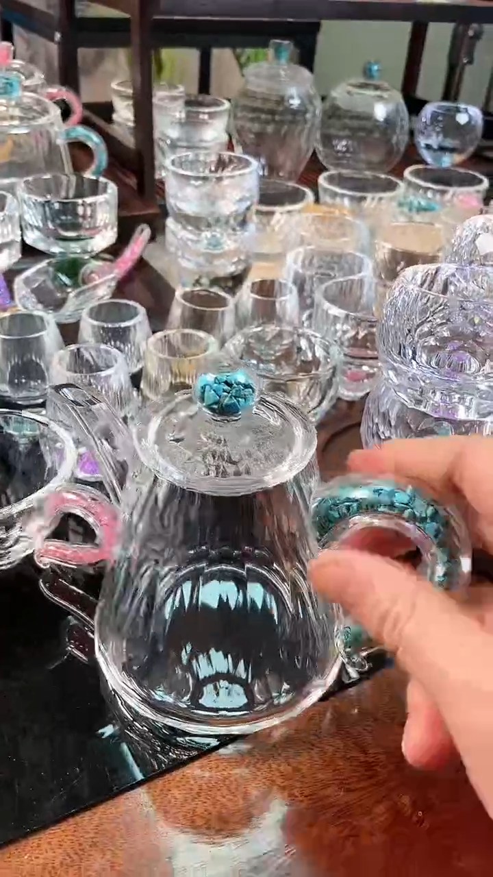 【闪购商品】玺宴新款水晶绿松石咖啡壶75毫升咖啡杯