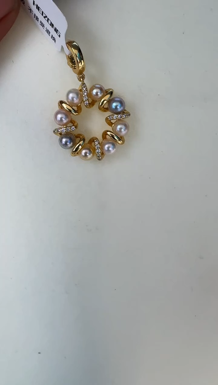 海水珍珠银S925镶嵌颈饰吊坠