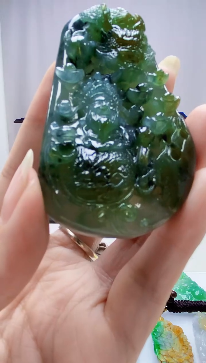 定制翡翠未镶嵌4868DD-毛货挂件85