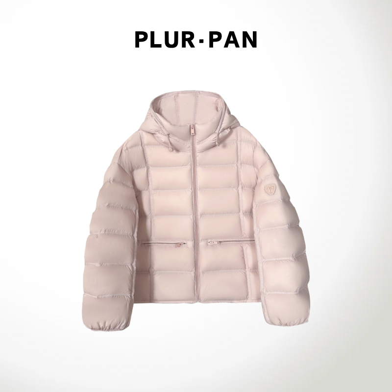 PLUR·PAN时尚百搭休闲加厚连帽羽绒服