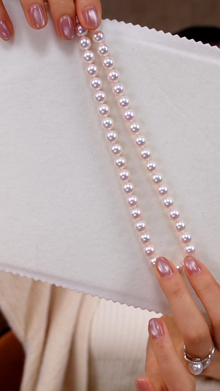 项链银S925镶嵌海水珍珠Akoya8-8.5mm