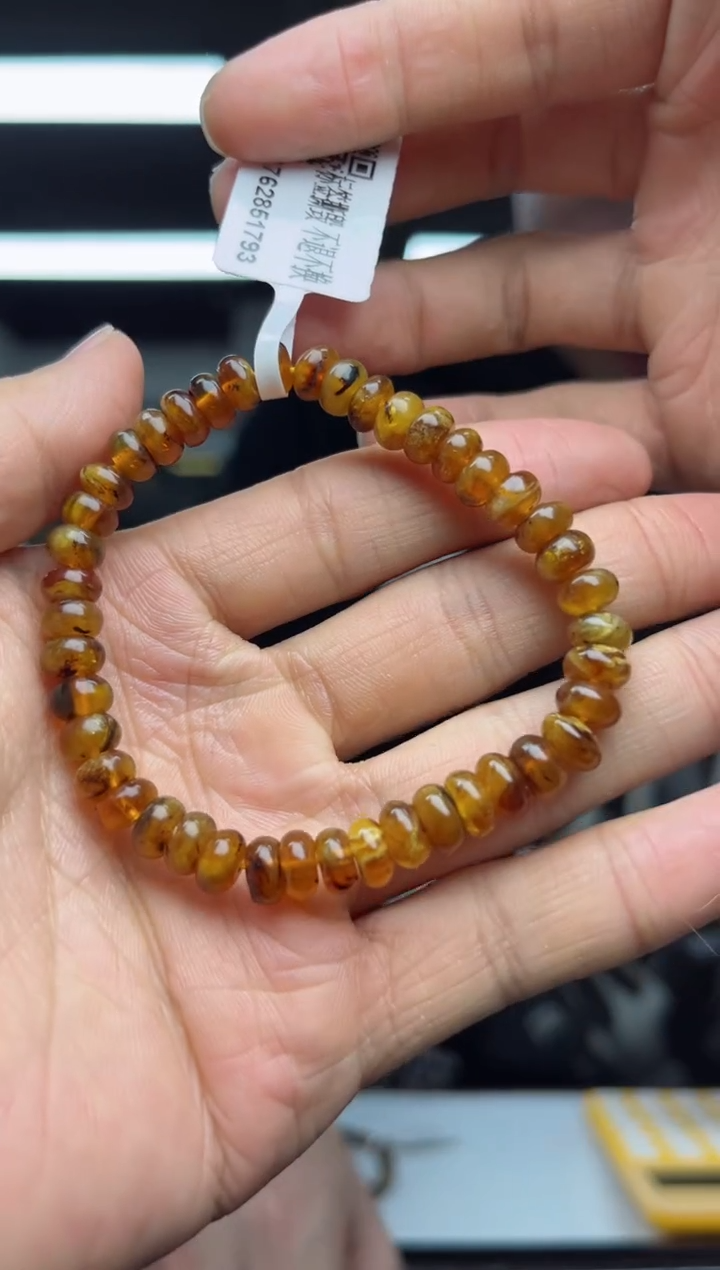 【闪购商品】琥珀裸石未镶嵌抚顺琥珀蜜蜡手串7+
