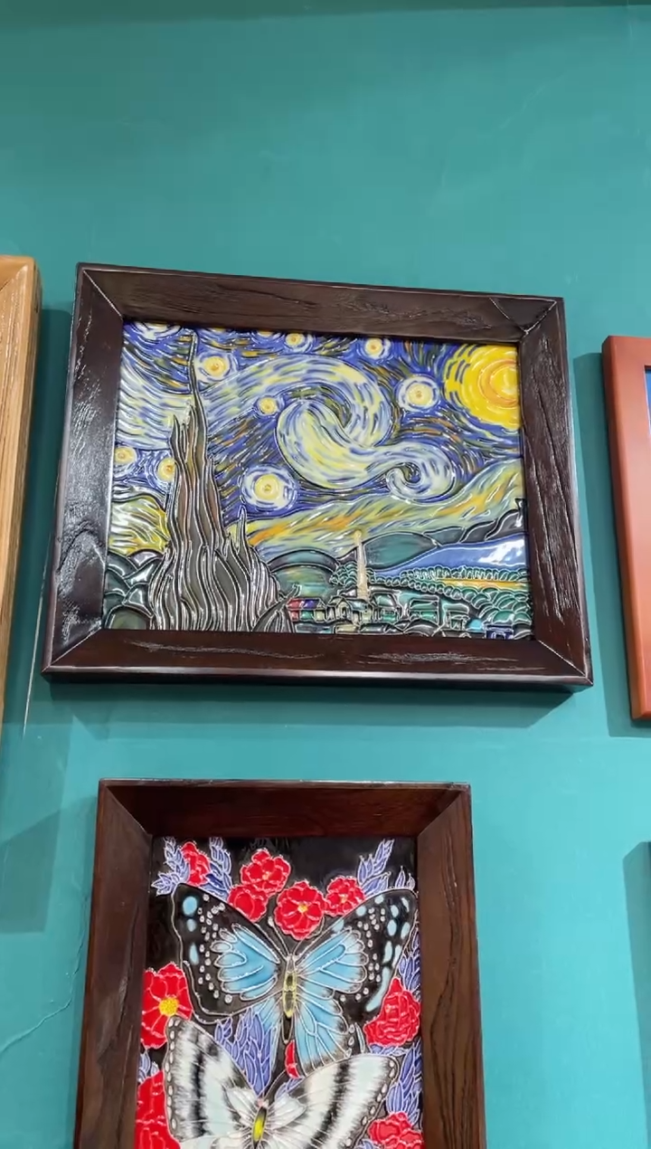 【闪购商品】瓷片35*42cm陶瓷星月夜挂画