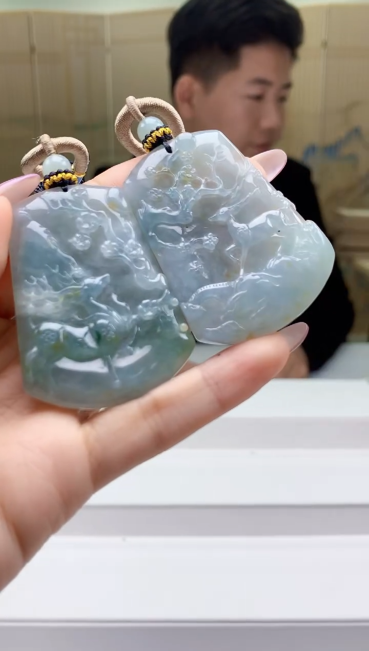 【闪购商品】定制翡翠未镶嵌4917ty-毛货挂件167