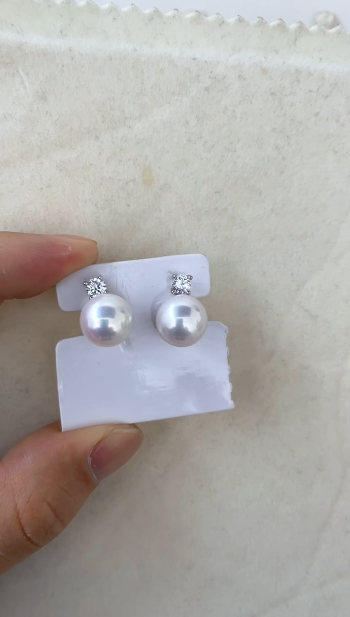 【闪购商品】淡水珍珠耳饰银S925镶嵌耳钉
