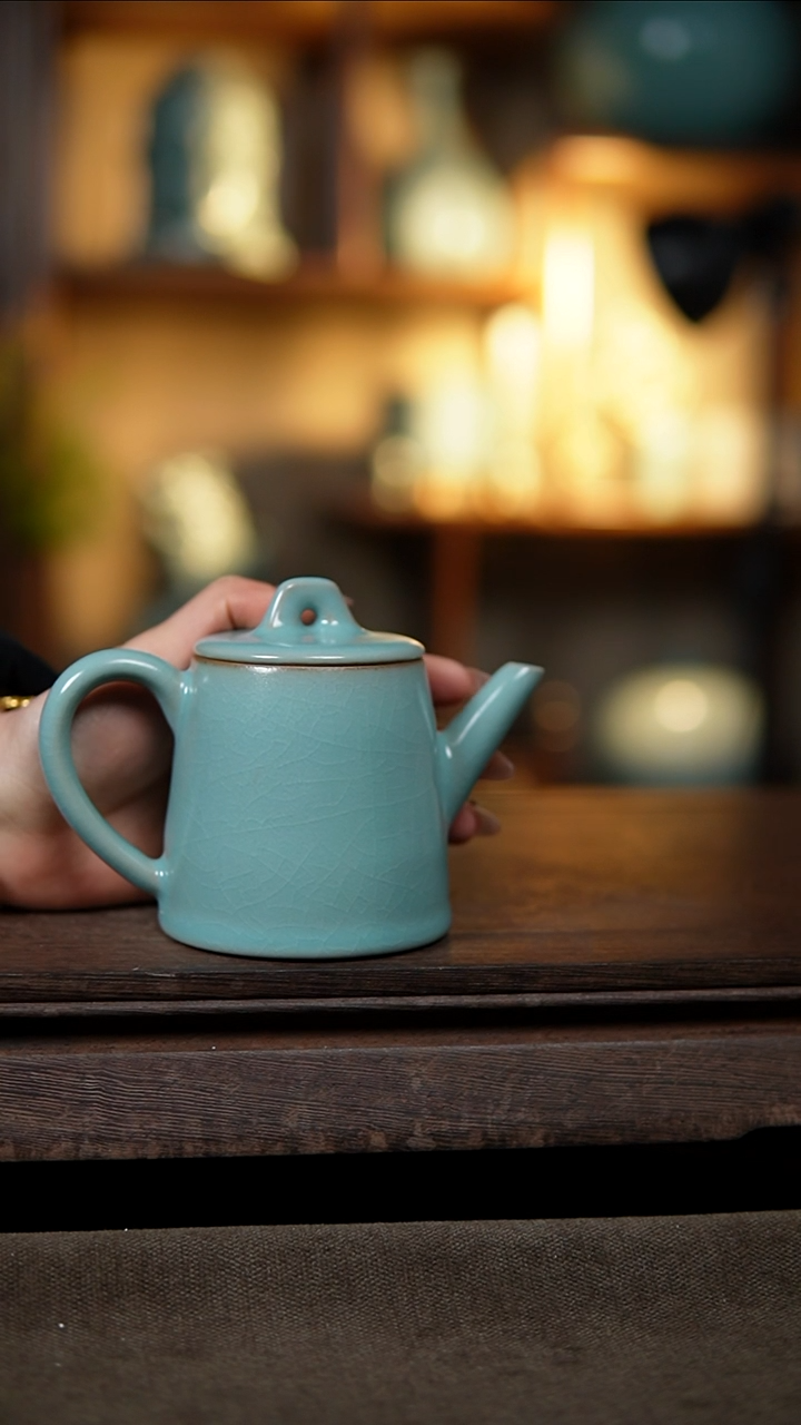 【闪购商品】杯仿古天青秤砣壶大瑕