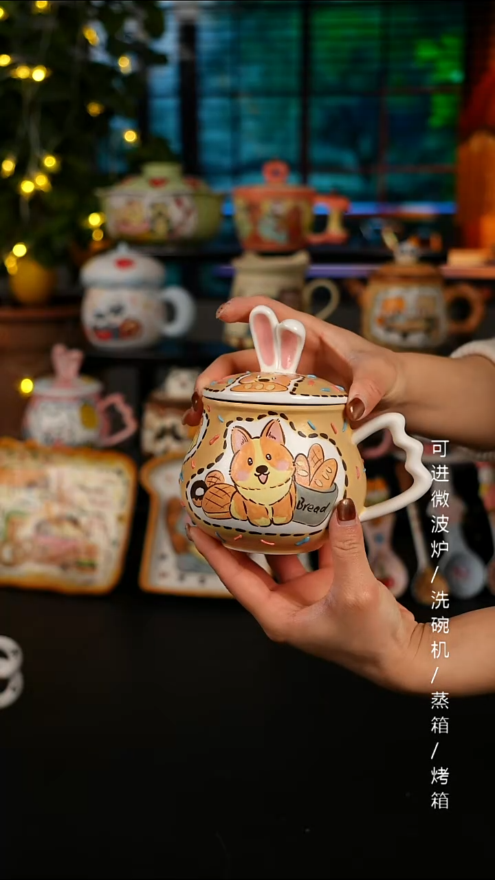 陶瓷便携款景德镇高温釉下彩纯手绘创意瓷 