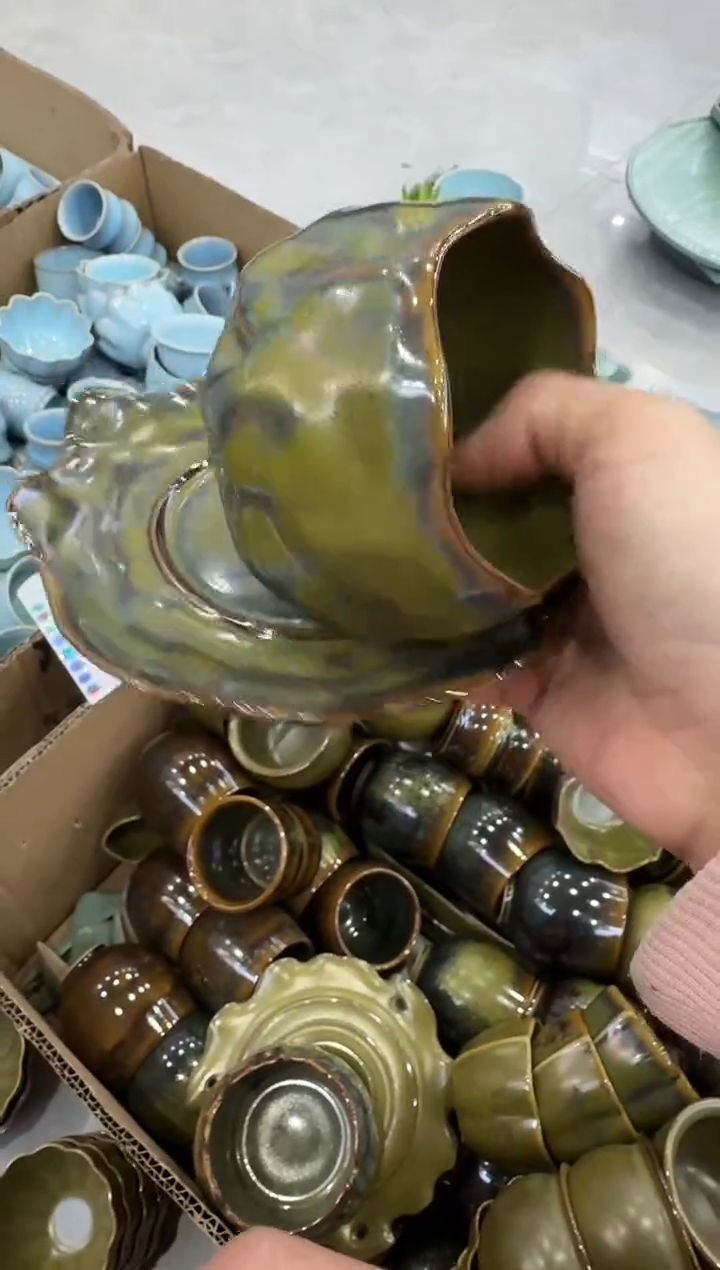 【闪购商品】杯茶叶末纯手工跟罗套组瑕