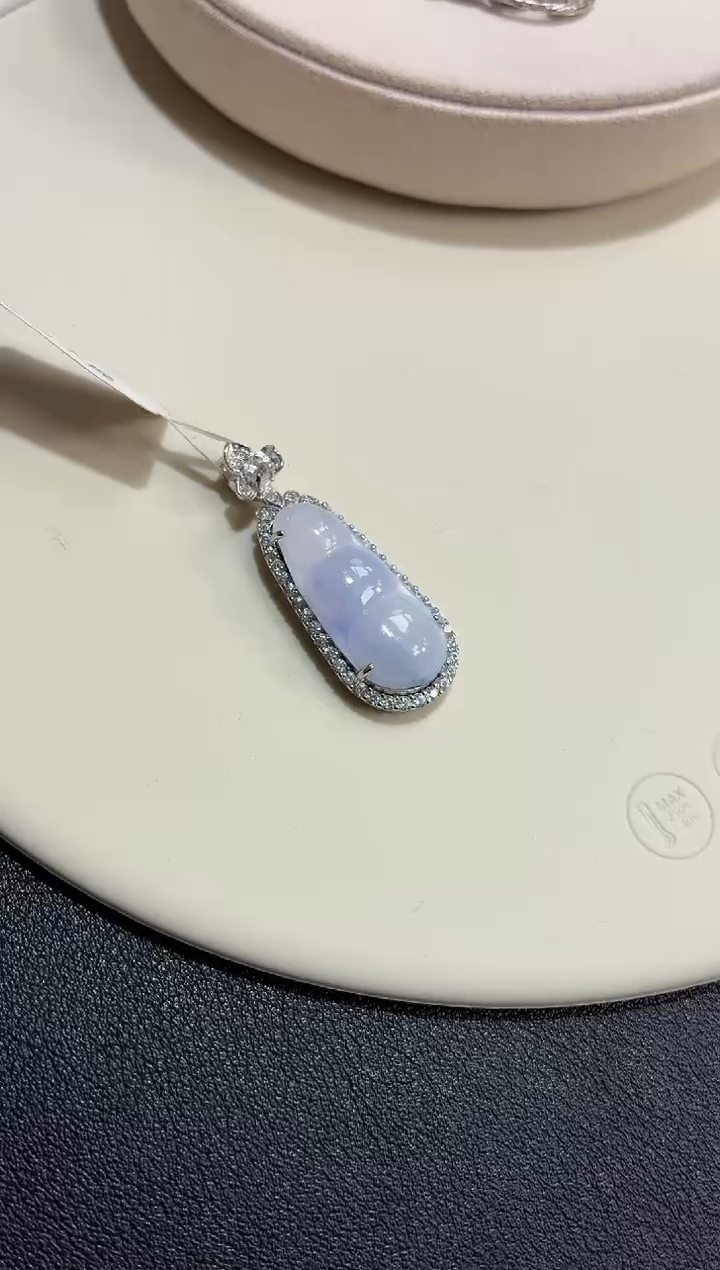 吊坠(不含链)银S925镶嵌翡翠【挽石珠宝】豆子
