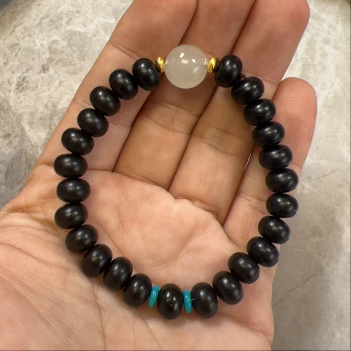 黑檀0.9算盘珠配珠手串9920