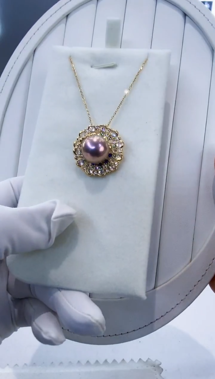 吊坠(赠链)银S925镶嵌淡水珍珠Y淡水吊坠