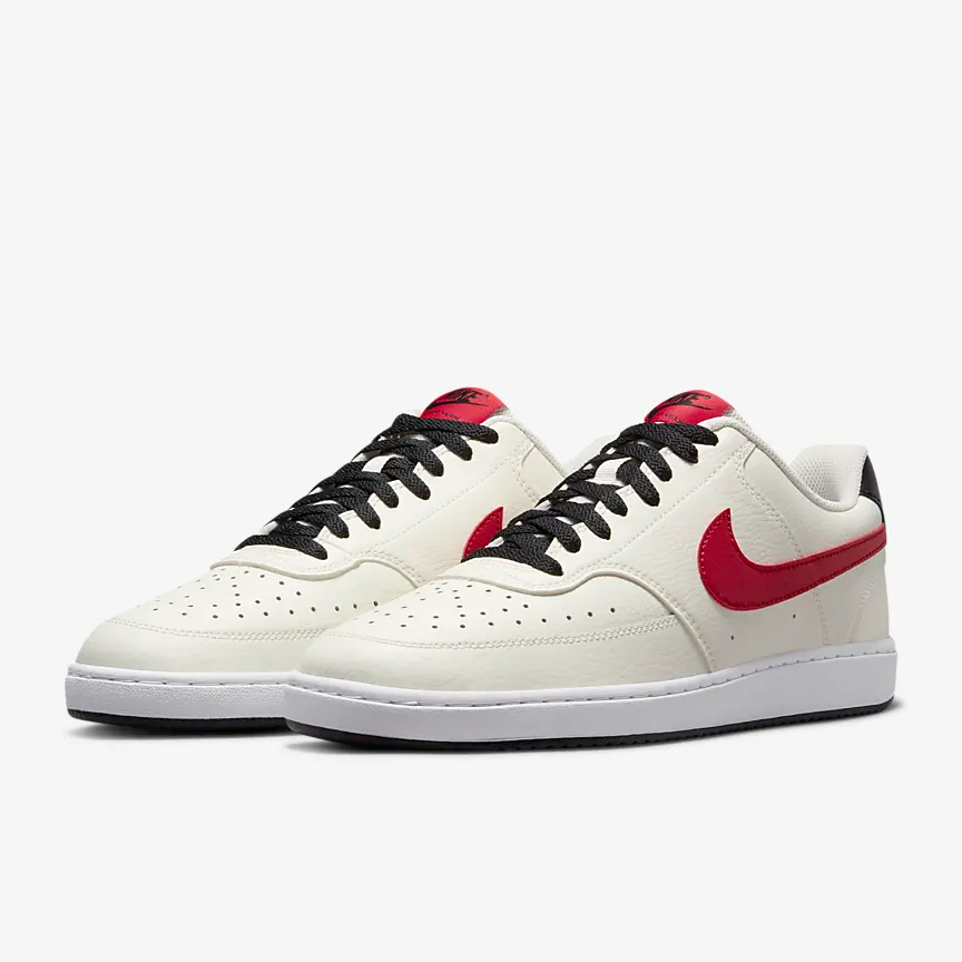 Nike耐克男子COURT VISION NBA休闲板鞋米白红DM1187-101