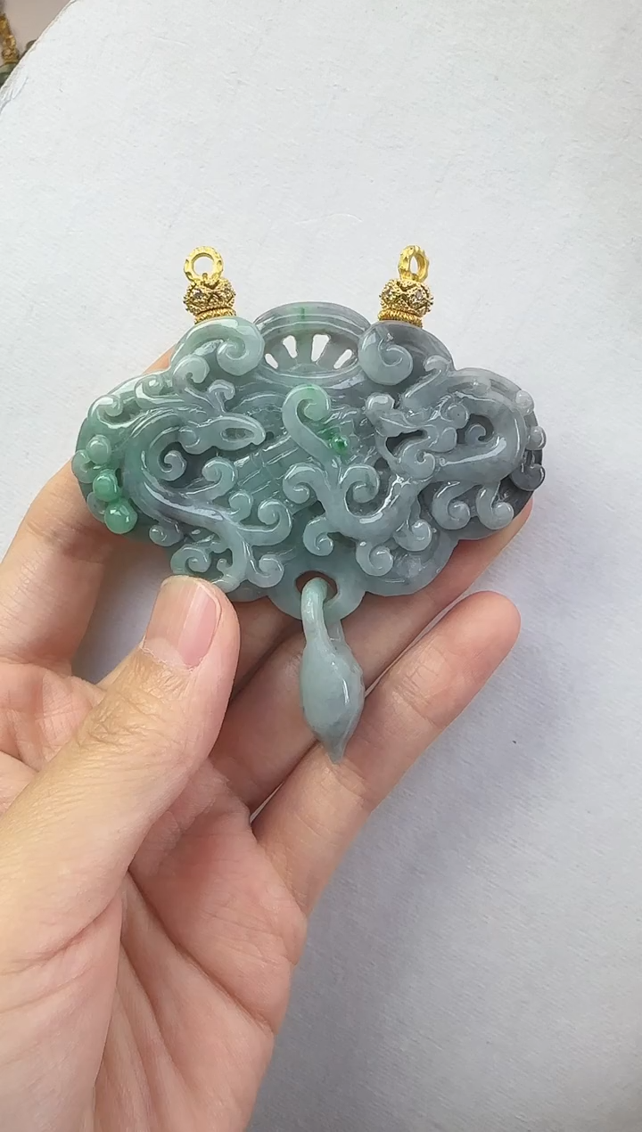 翡翠未镶嵌颈饰国风原创