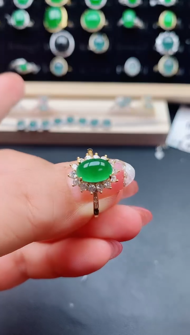 【闪购商品】翡翠戒指银S925镶嵌50800