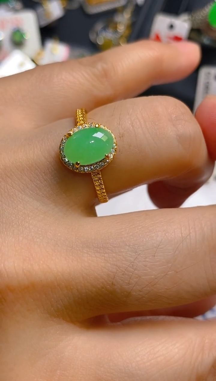 【闪购商品】翡翠耳饰银S925镶嵌天然A货翡翠1