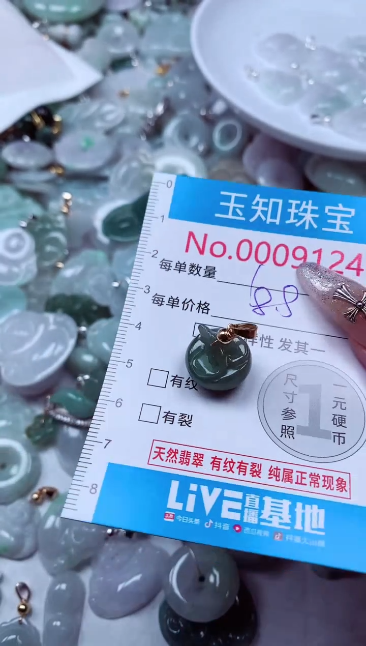 翡翠未镶嵌吊坠(不含链)9124