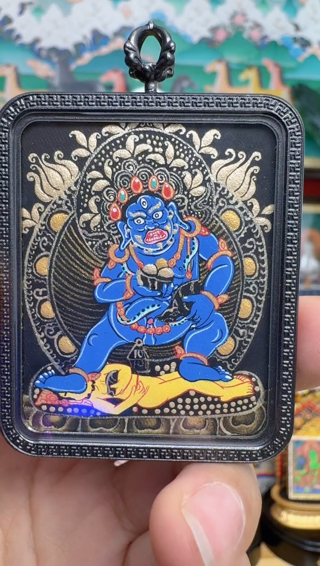 吊坠黑c-热贡纯手绘-安安