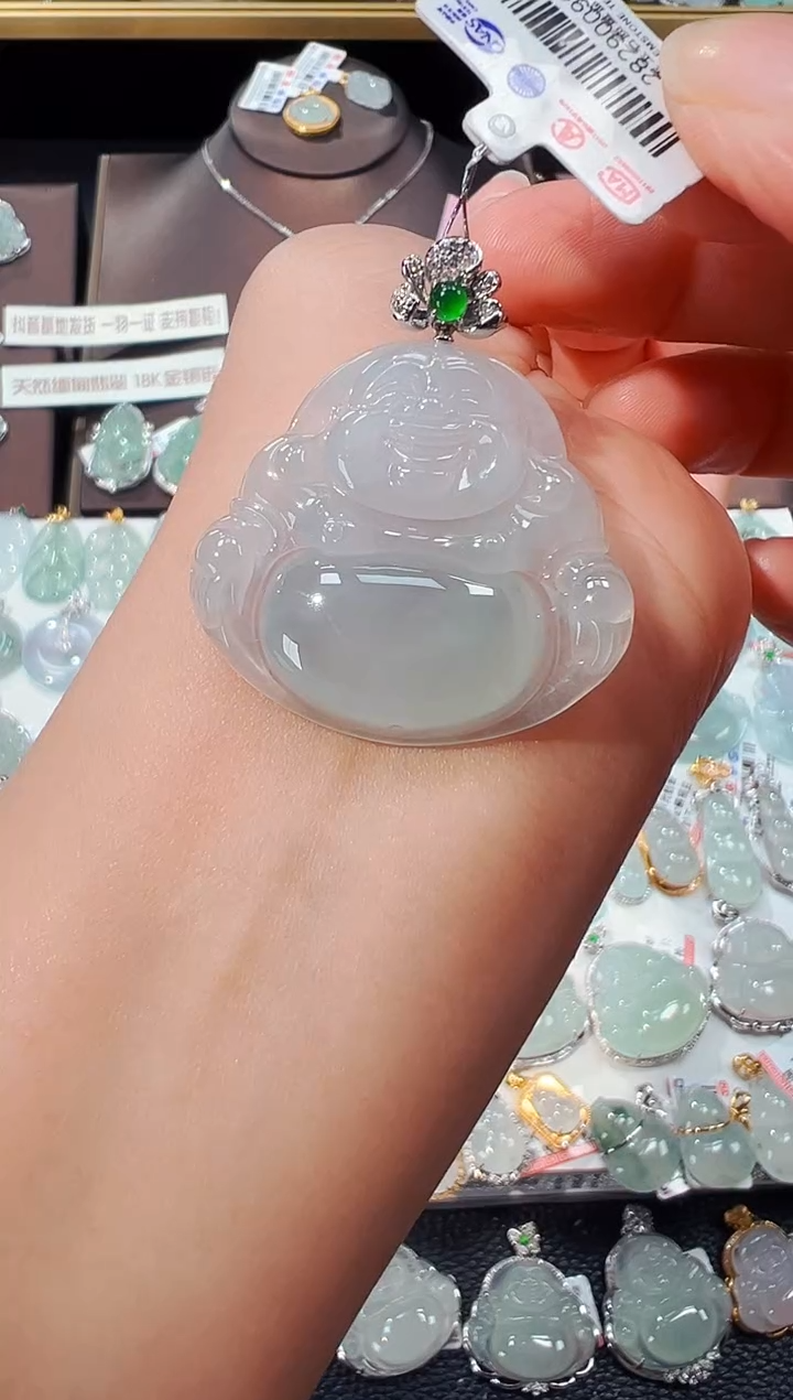 【闪购商品】翡翠吊坠(不含链)18K金镶嵌佛公吊坠906