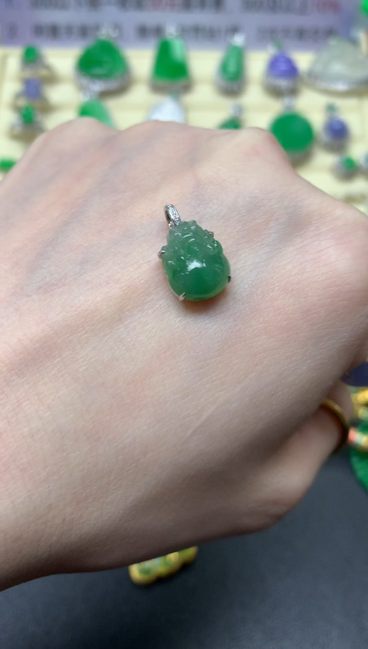 【闪购商品】翡翠吊坠(不含链)18K金镶嵌吊坠|1200+120