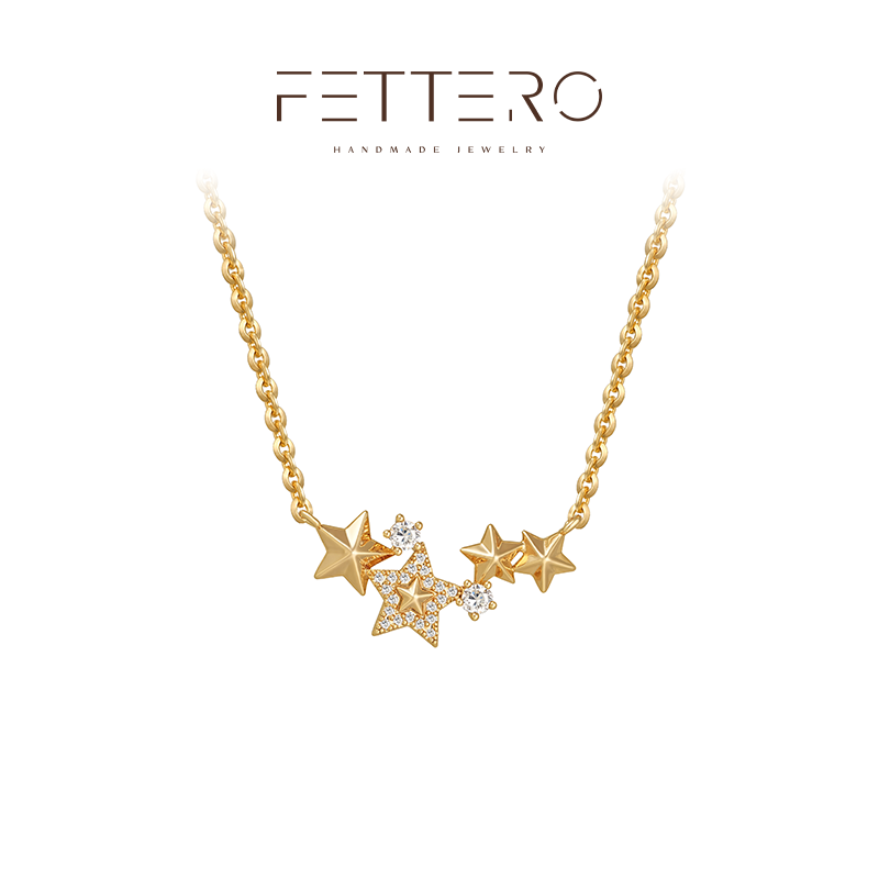 fettero 铜合金项链 【金色璀璨群星项链】气质时尚百搭小众