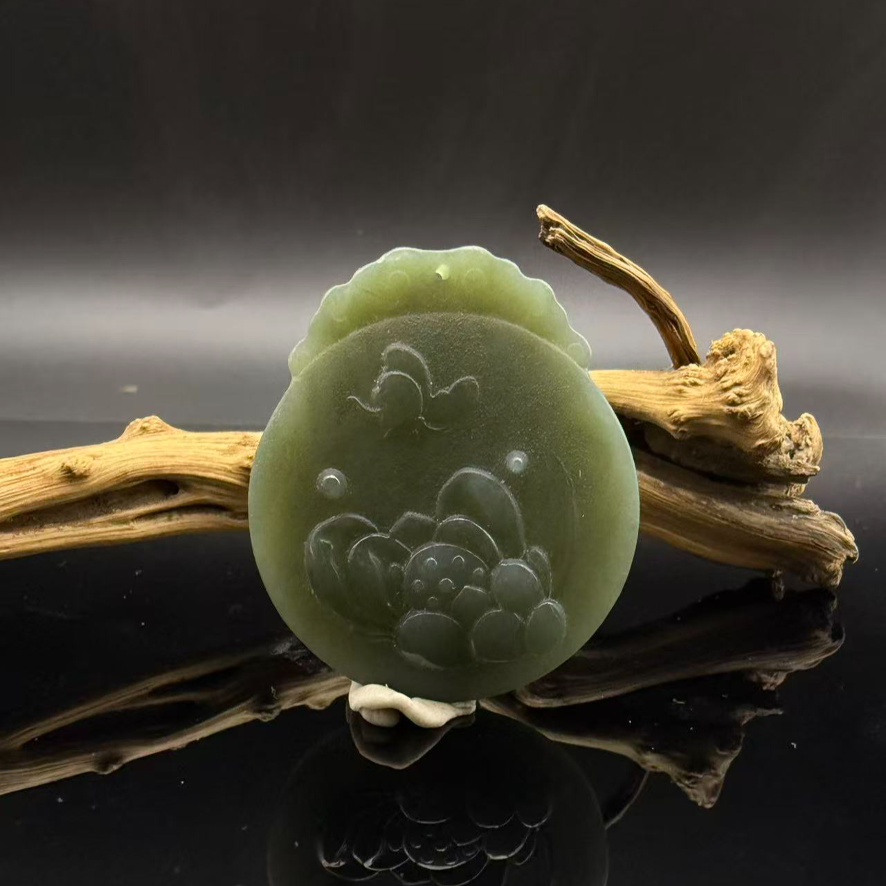  和田玉蝶恋花吊坠2782