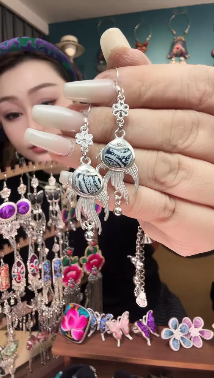 刺绣纯手工民族风刺绣耳环