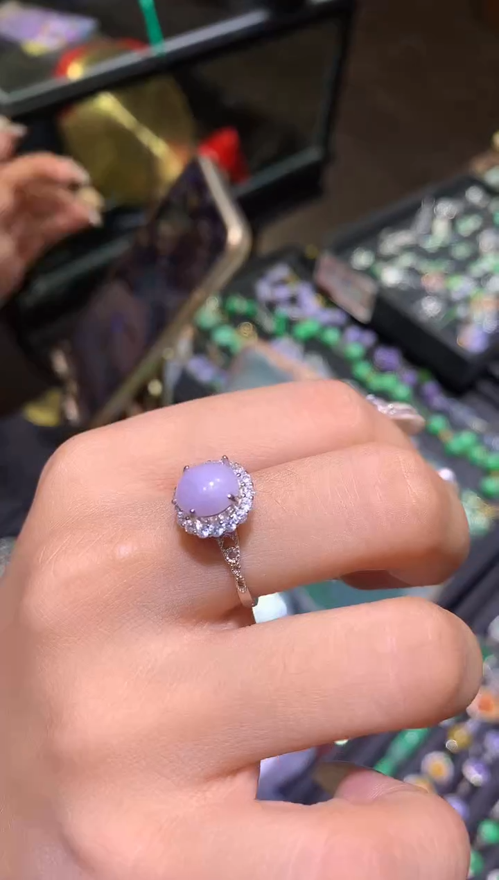 【闪购商品】翡翠吊坠(不含链)银S925镶嵌戒指