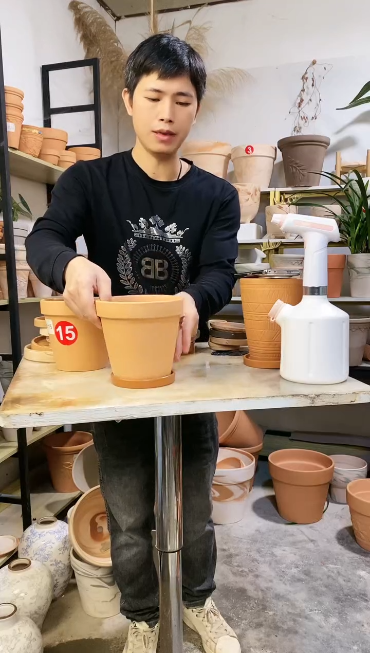 【闪购商品】陶15*14红陶国际 3盆3托