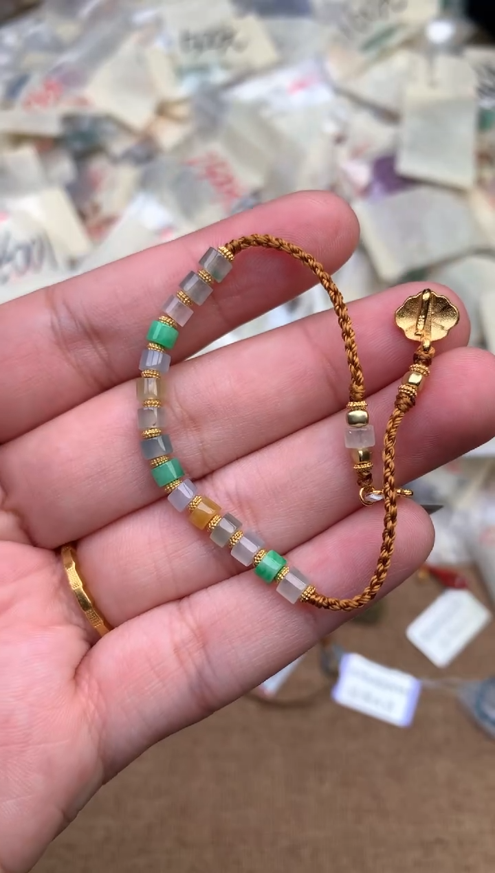 银S925镶嵌挂件翡翠一15手围