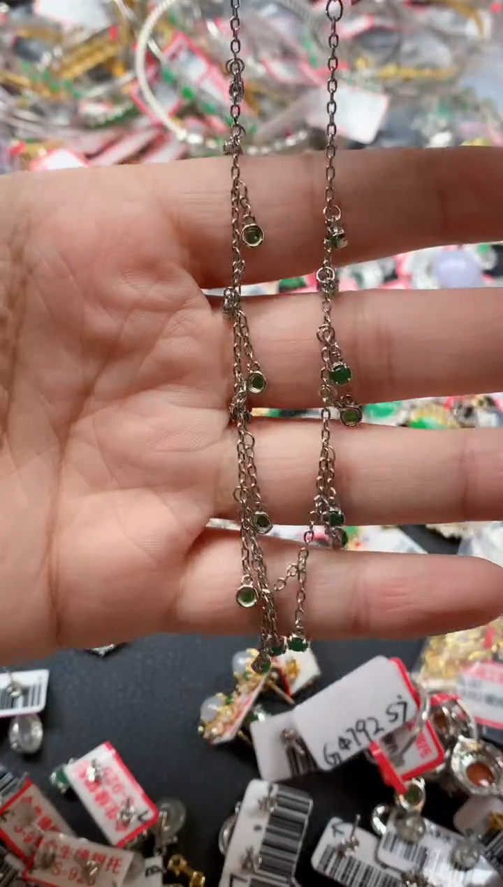 银S925镶嵌戒指翡翠天然A货缅甸翡翠