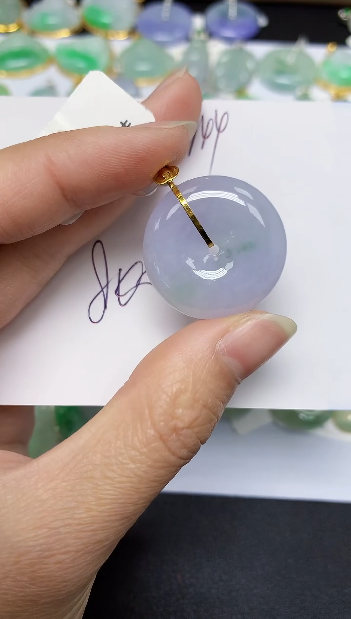 【闪购商品】翡翠18K金镶嵌颈饰天然翡翠A货