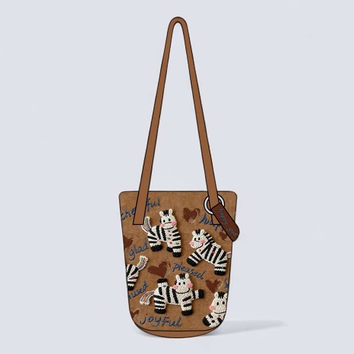 艺术鸭xYoky 设计师原创刺绣水桶包通勤时尚大容量单肩斜跨包女包