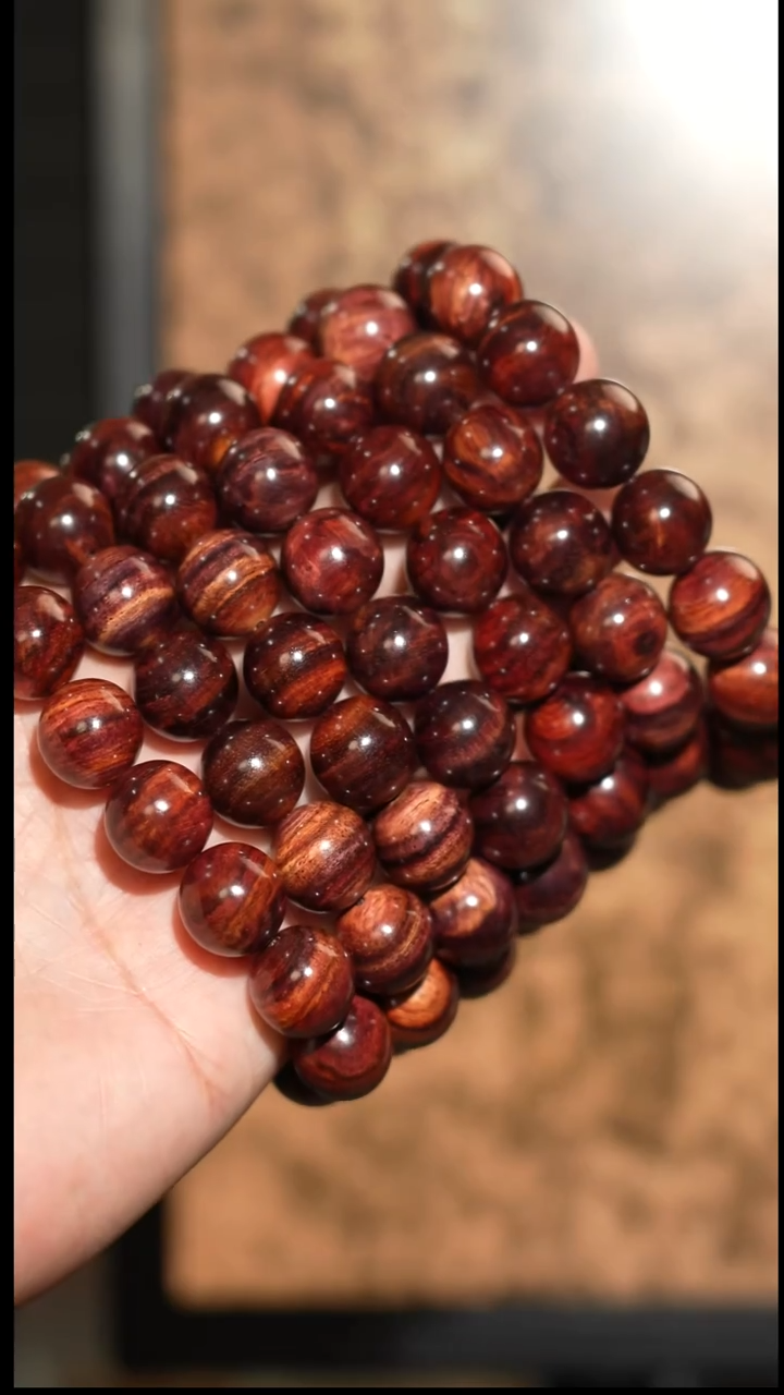 手串/手链黄花梨/降香黄檀海南黄花梨15mm圆珠单圈 多样性发一