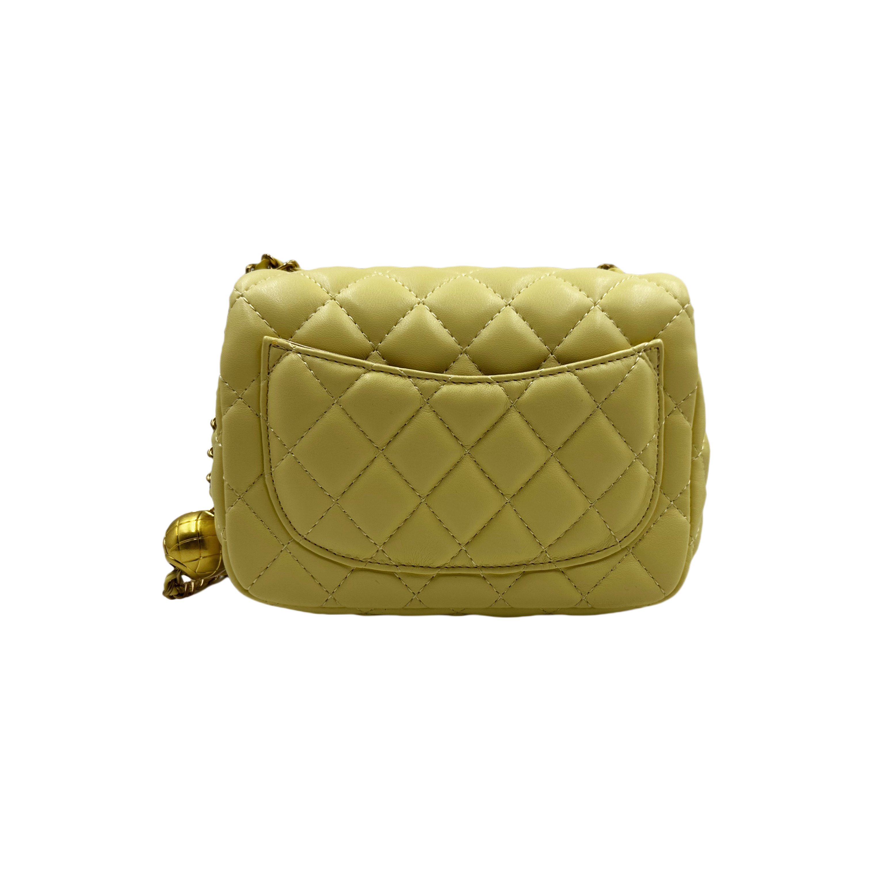 LQ-经典爆款【小香风菱格小金球】黄色18cm-10398