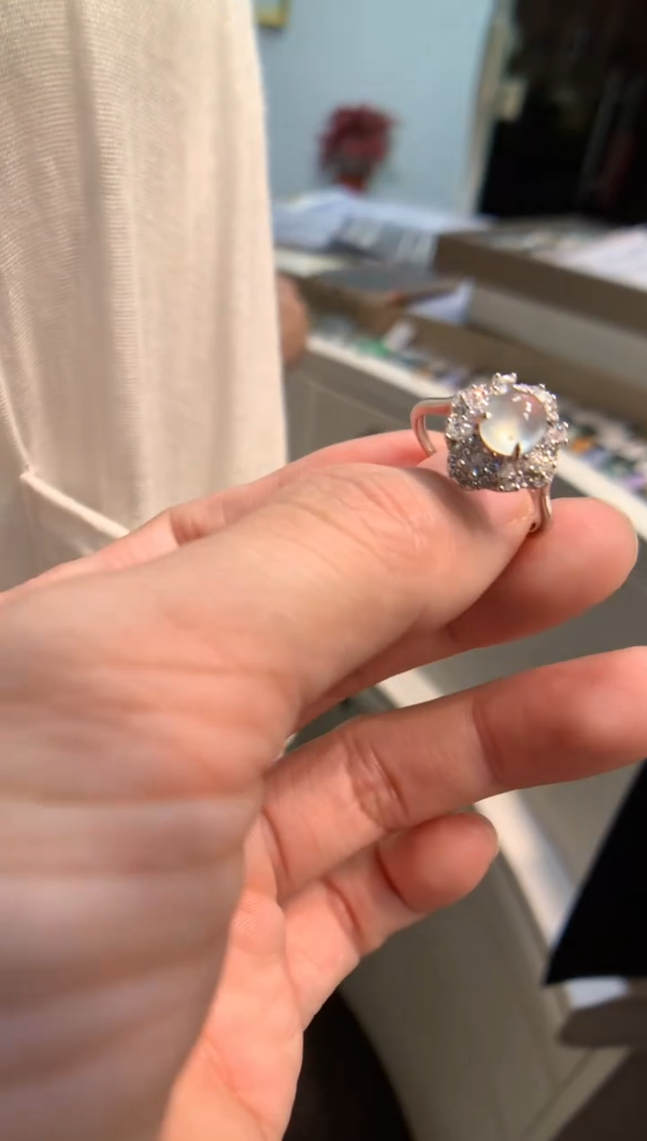 银S925镶嵌戒指翡翠戒指