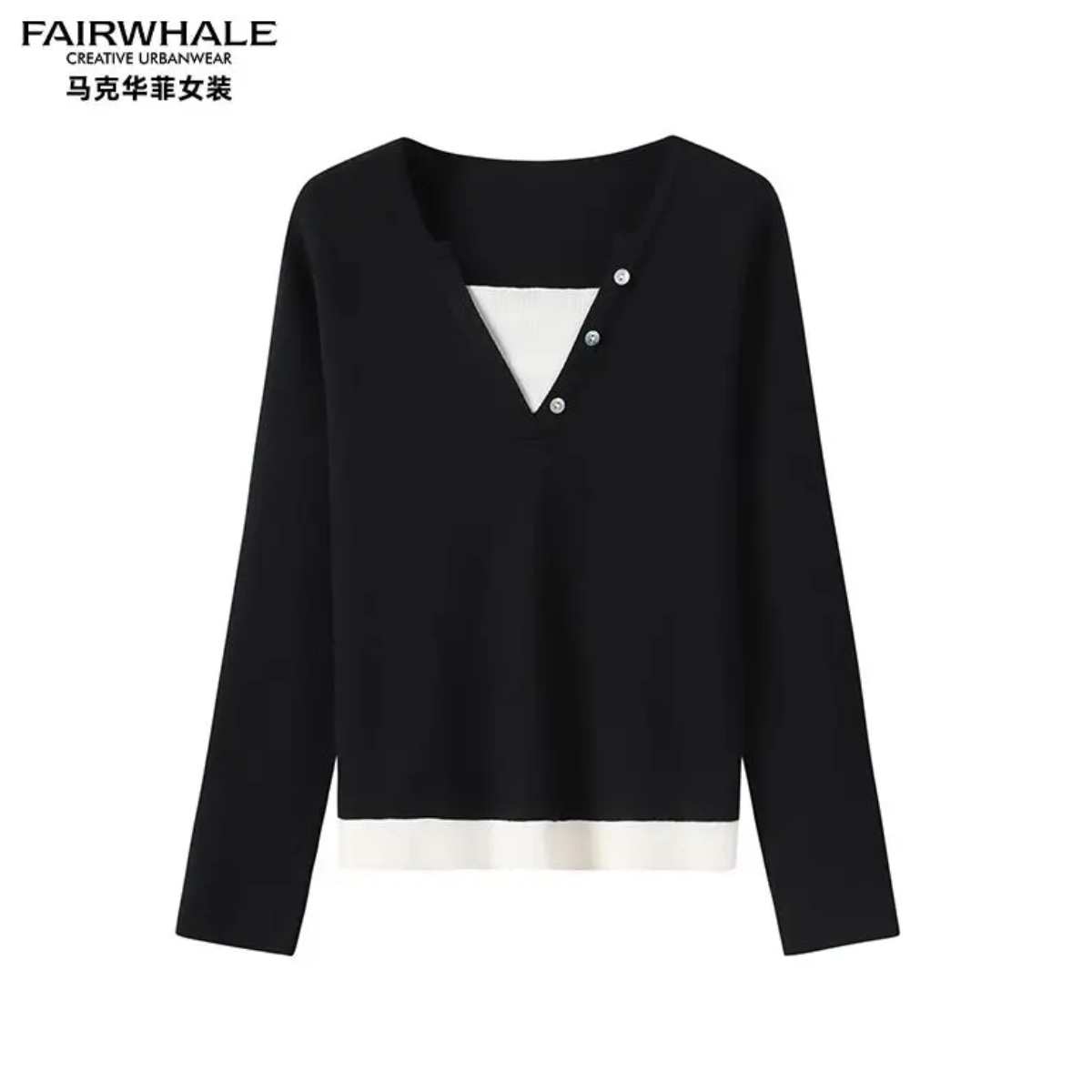 【新款上新】马克华菲女装秋季休闲简约时尚针织长袖F53004A562 JZ