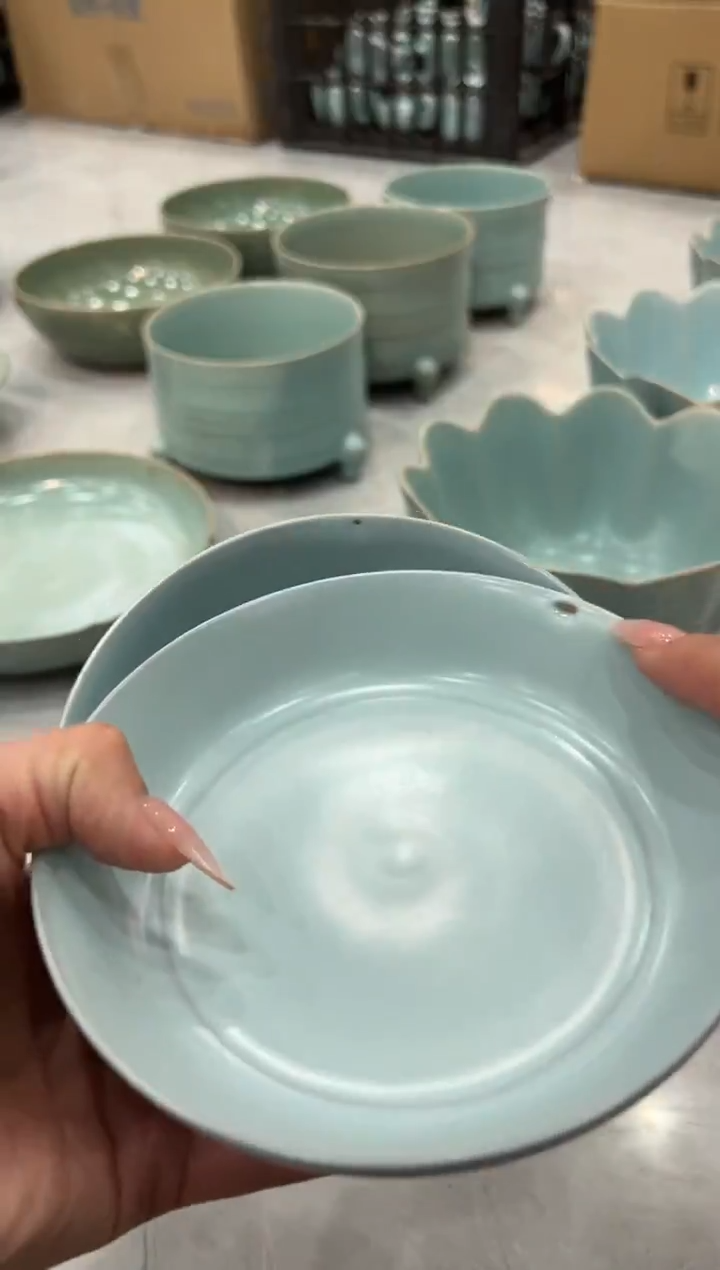 瓷片纯手工壶承一对大大瑕69