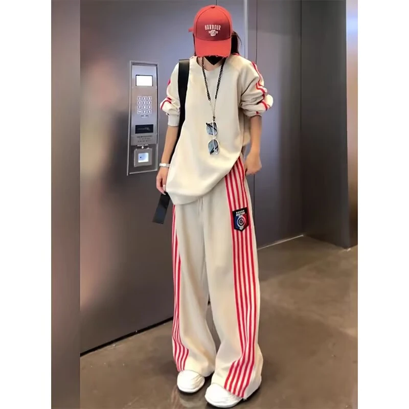 休闲卫衣套装女士秋冬大码宽松显瘦洋气妈妈装运动服