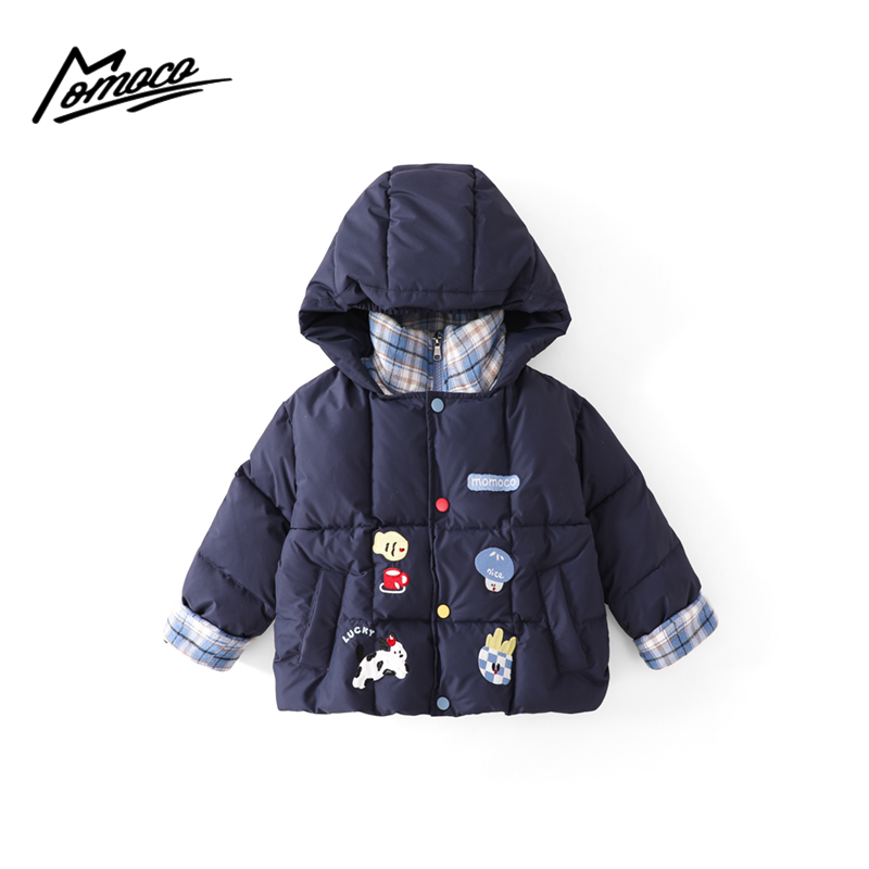 MOMOCO/玛米玛卡冬季新款男童假两件棉服潮流卡通外套77430101011