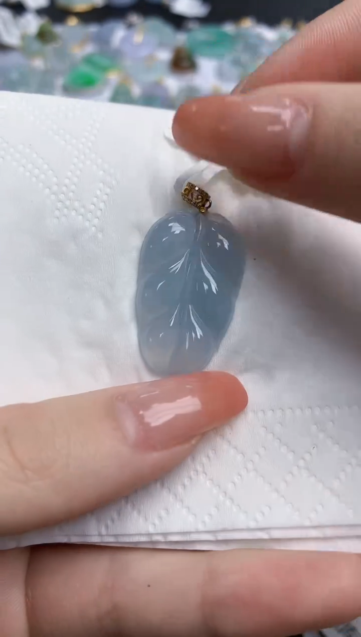 【闪购商品】翡翠颈饰18K金镶嵌天然缅甸翡翠A货