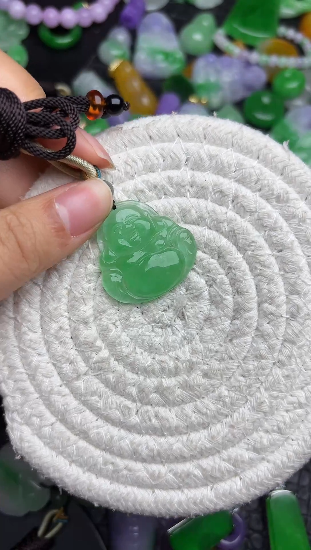 颈饰未镶嵌翡翠缅甸翡翠吊坠