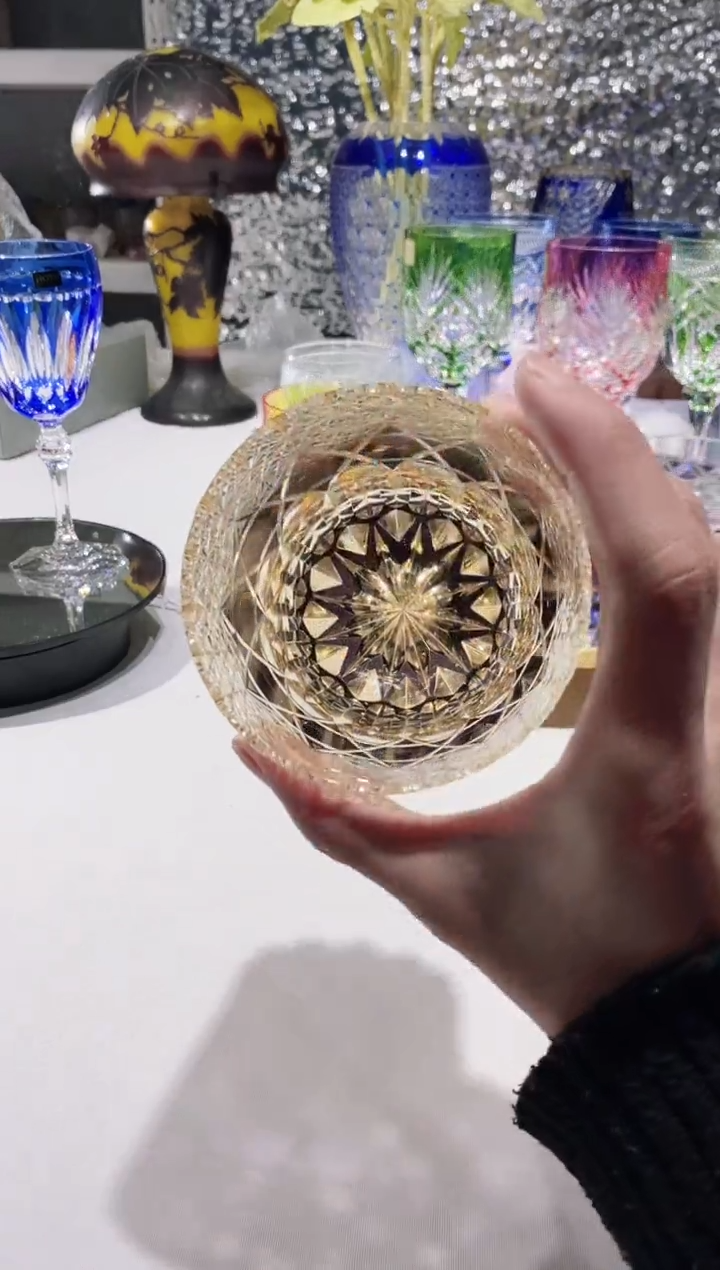 【闪购商品】水晶玻璃无手柄款紫色莹石深刻微瑕