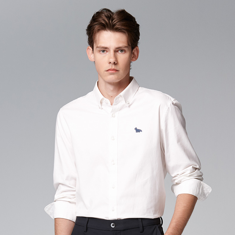 亨利格兰2025秋季新品男英伦休闲100%精梳棉百搭长袖衬衫男士透气