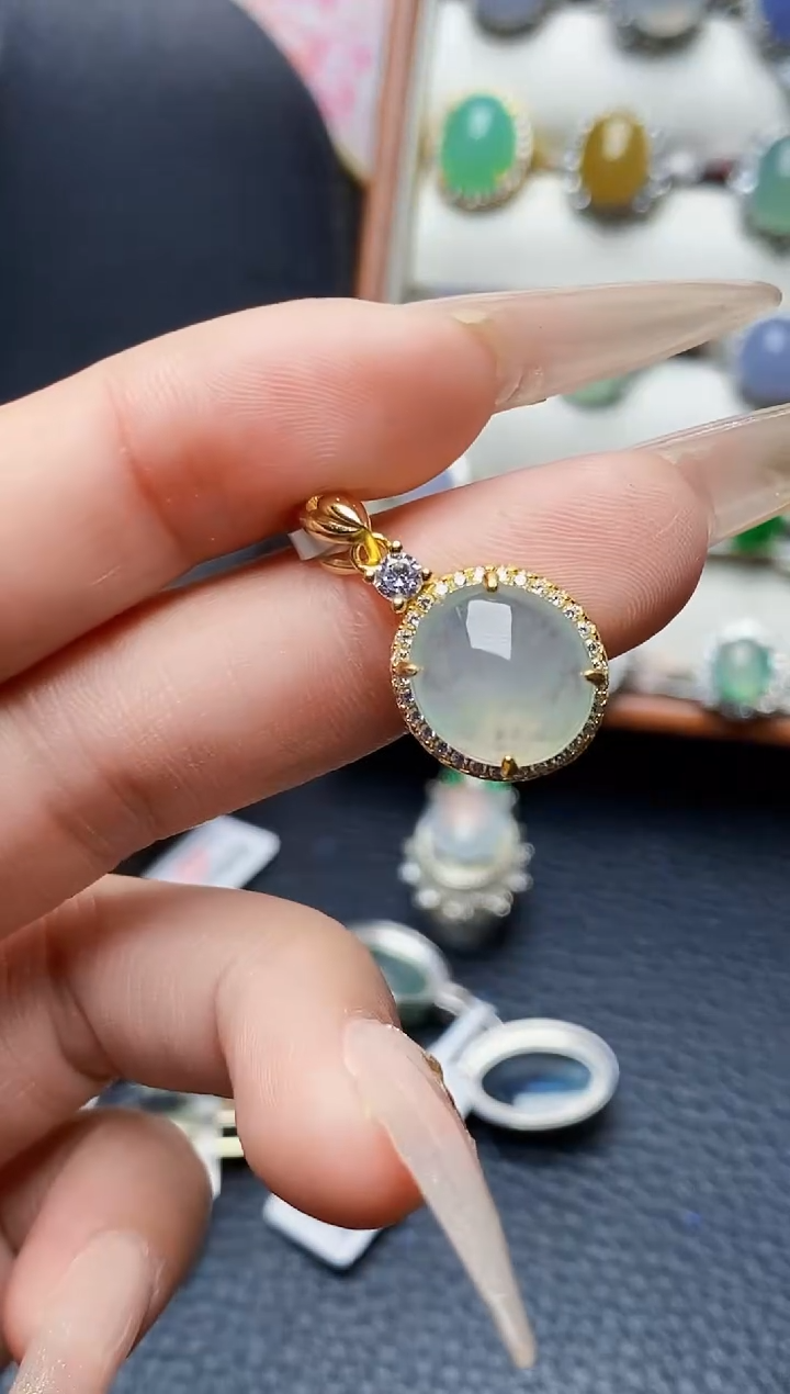 银S925镶嵌戒指翡翠3374