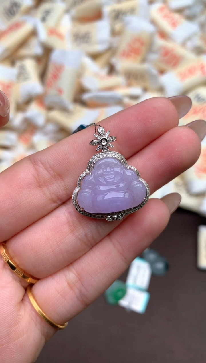 【闪购商品】翡翠挂件18K金镶嵌  —    